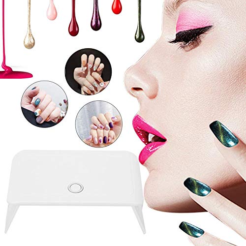 Professional 24W Portable UV LED Gel Nail Lamp - Foldable Fast Curing Nail Dryer with USB Charging | Smart Gel Nail Art Tools for Home & Salon Use (White) | Perfect for Manicures, Pedicures & DIY Nail Designs