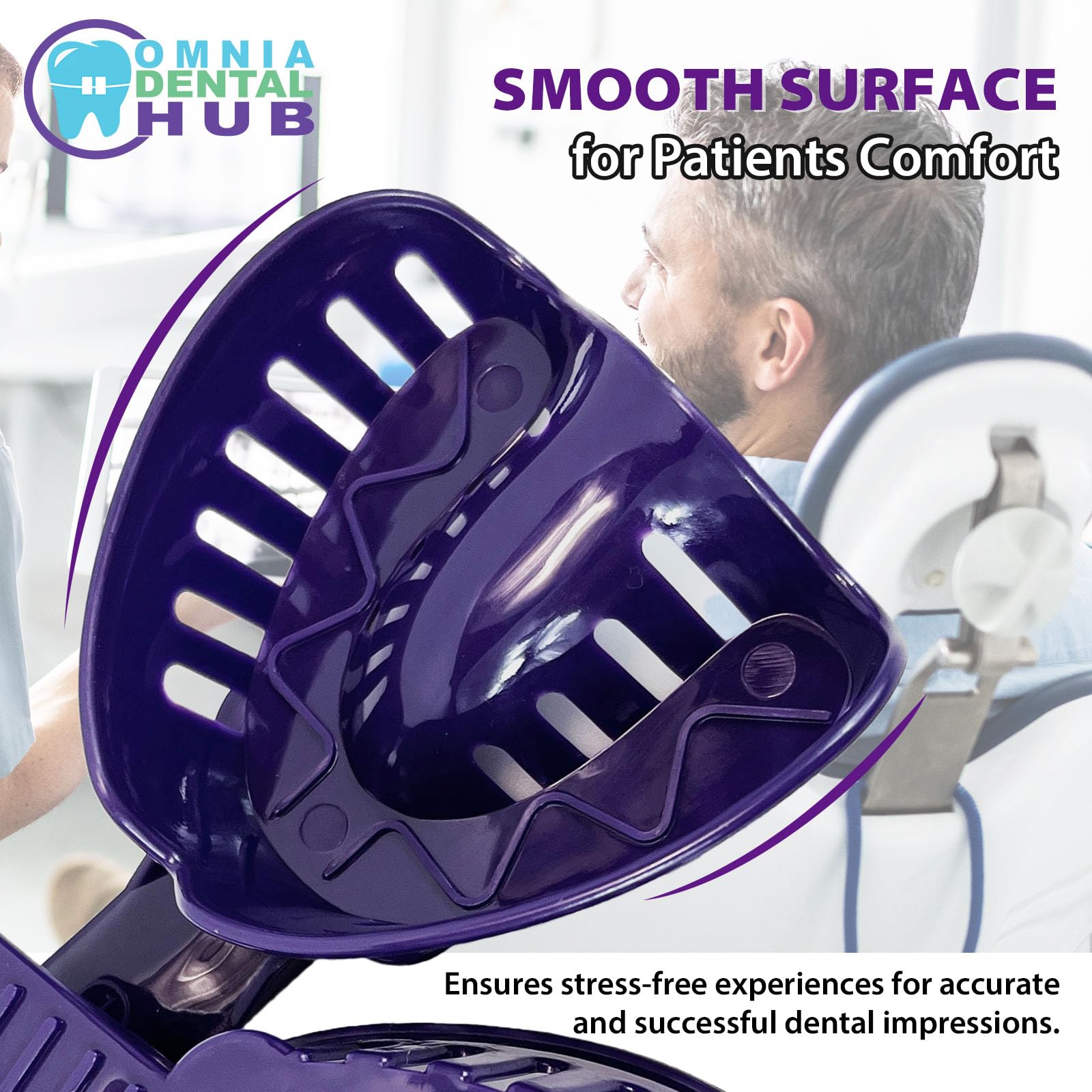 12PCS Dental Grade Disposable Perforated Upper Impression Trays | Large Size #1 for Dental Professionals | BPA-Free Plastic Material | Perfect for Dental Clinics, Orthodontics & Teeth Whitening Procedures