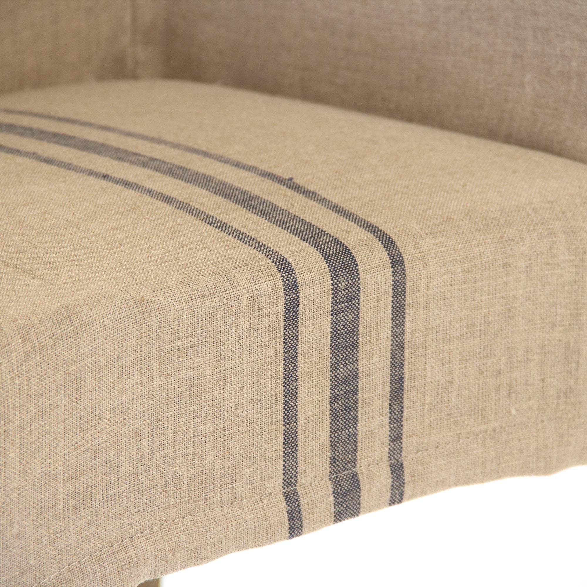 Avignon Blue Stripe Slipcover Arm Chair - Comfortable Upholstered Living Room Accent Chair for Home, Office & Reading Nook