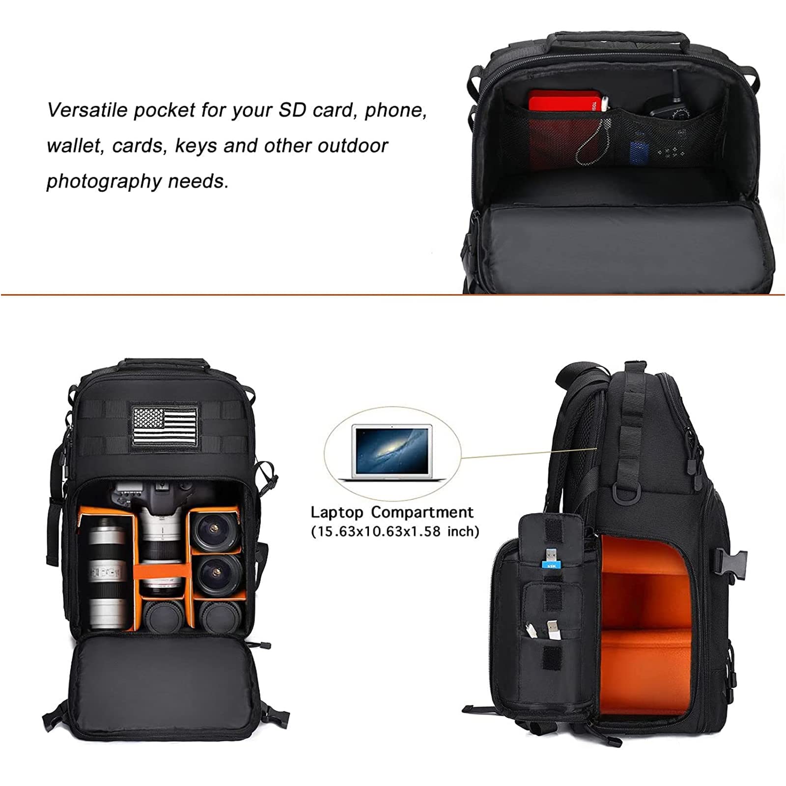 MOSISO DSLR Camera Sling Bag - Waterproof Tactical Backpack with Tripod Holder & Rain Cover for Canon Nikon Sony Fuji Mirrorless Cameras | Travel Photography & Outdoor Shooting Accessories