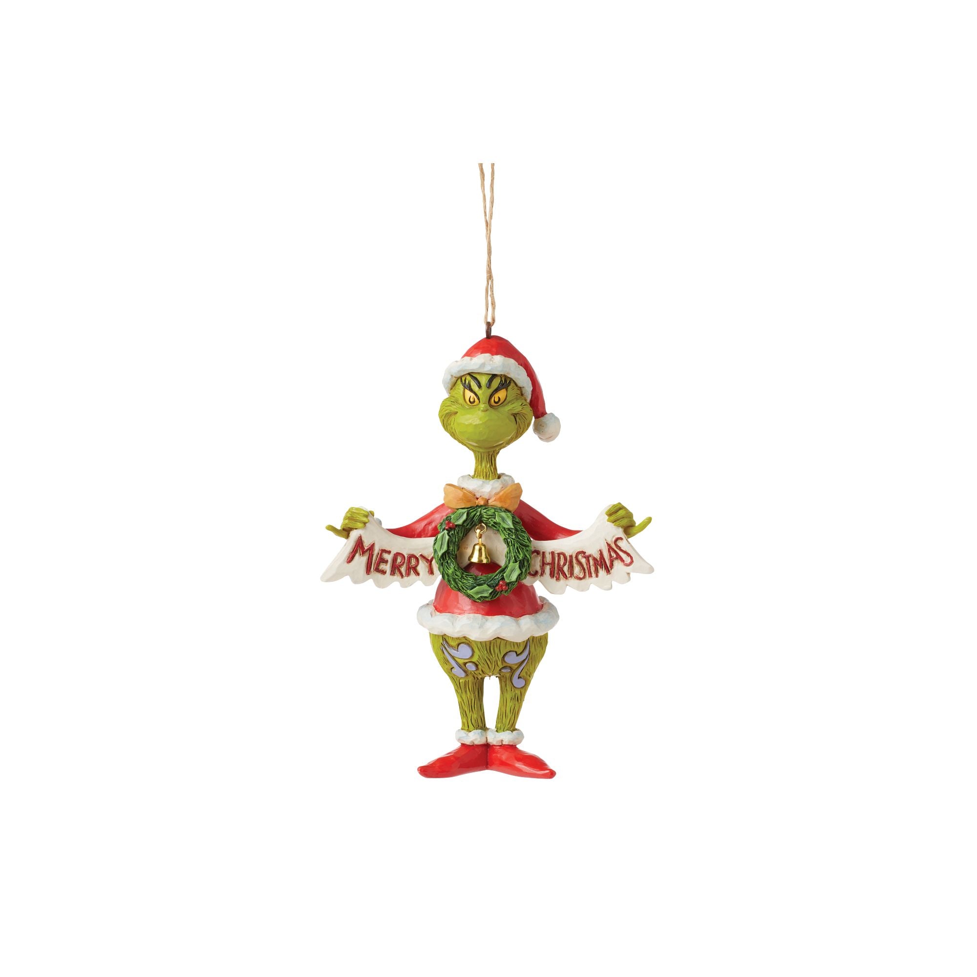 Grinch Holding Banner - Christmas Decoration for Home, Party & Holiday Decor - Perfect for Xmas Tree, Fireplace & Festive Displays