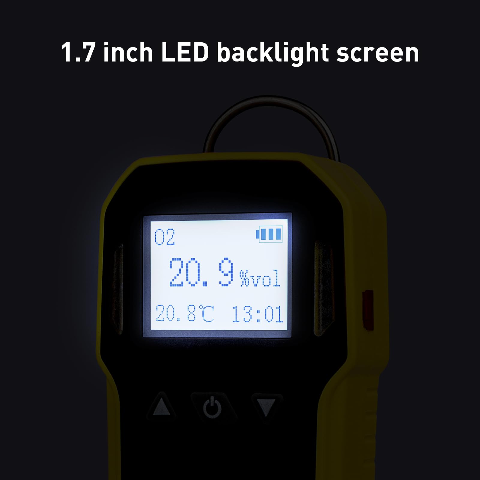 BOSEAN Portable Oxygen Gas Detector - O2 Gas Monitor with Audio, Visual & Vibration Alarms - Rechargeable Gas Tester with Temperature Sensor, LED Backlight & Clip - Perfect for Industrial Safety, Mining, Confined Spaces & Home Use