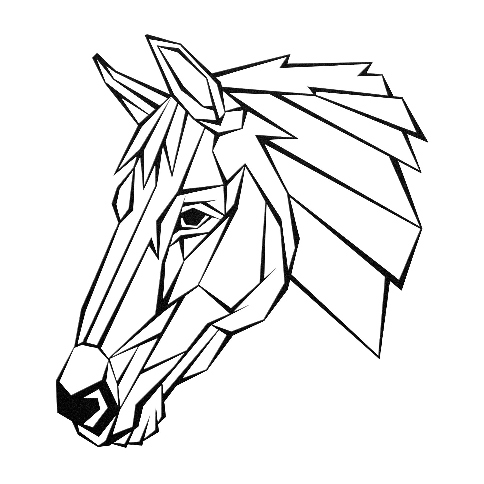 Geometric Horse Head Metal Wall Art - Unique Home Decor for Horse Lovers | Perfect for Living Room, Bedroom or Office