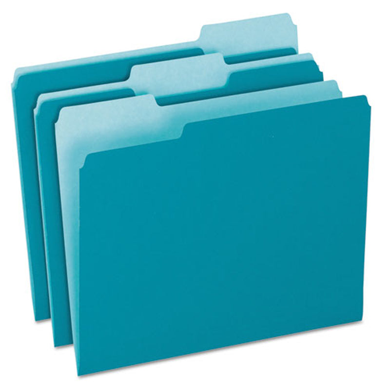 Two-Tone Reversible File Folders - 100 Pack (Letter Size) - Color-Coded Organization for Home, Office & School Documents