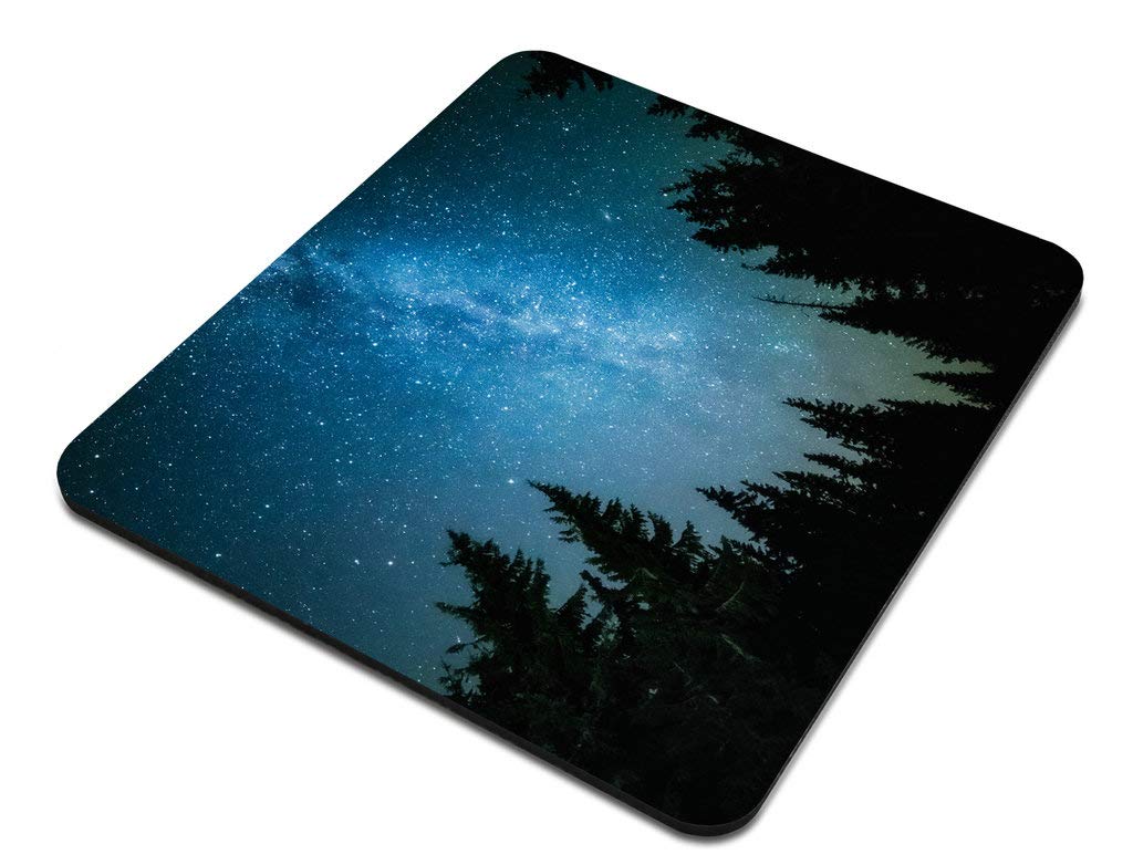 Galaxy & Forest Night Sky Mouse Pad - Non-Slip Rubber Gaming Mouse Mat with Milky Way & Trees Design | Perfect for Office, Gaming & Home Computer Setup