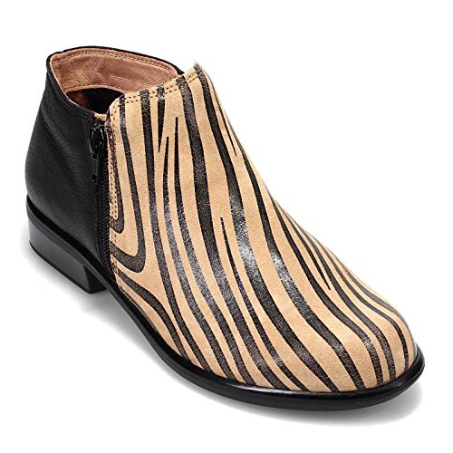 Tan Zebra Suede/Soft Black Lthr