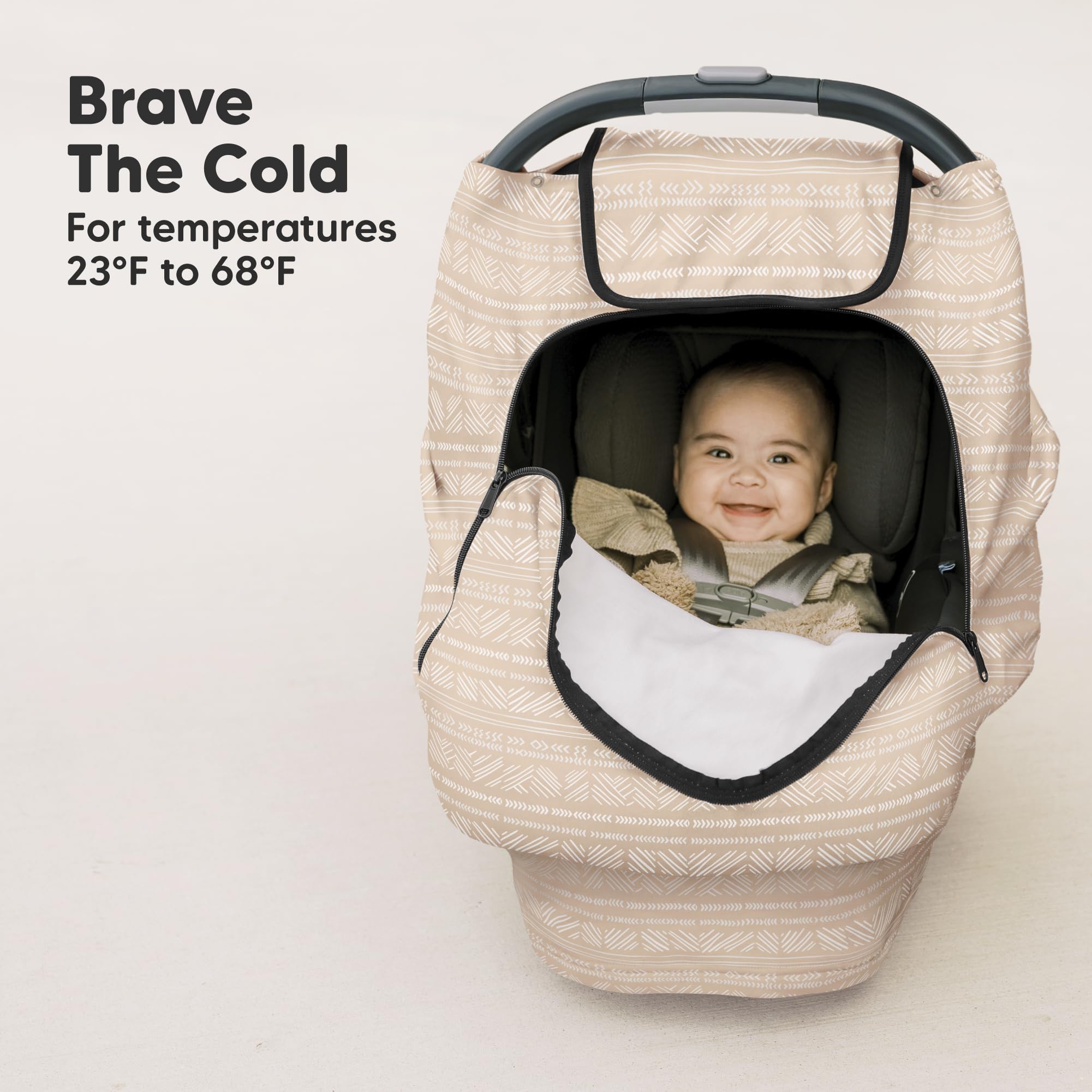 Universal Baby Car Seat Cover - Stretch Fit Canopy for Spring, Autumn & Winter - Nursing Cover for Breastfeeding - Infant Car Seat Protector for Boys & Girls (Sara) | Perfect for Travel, Shopping & Outdoor Activities
