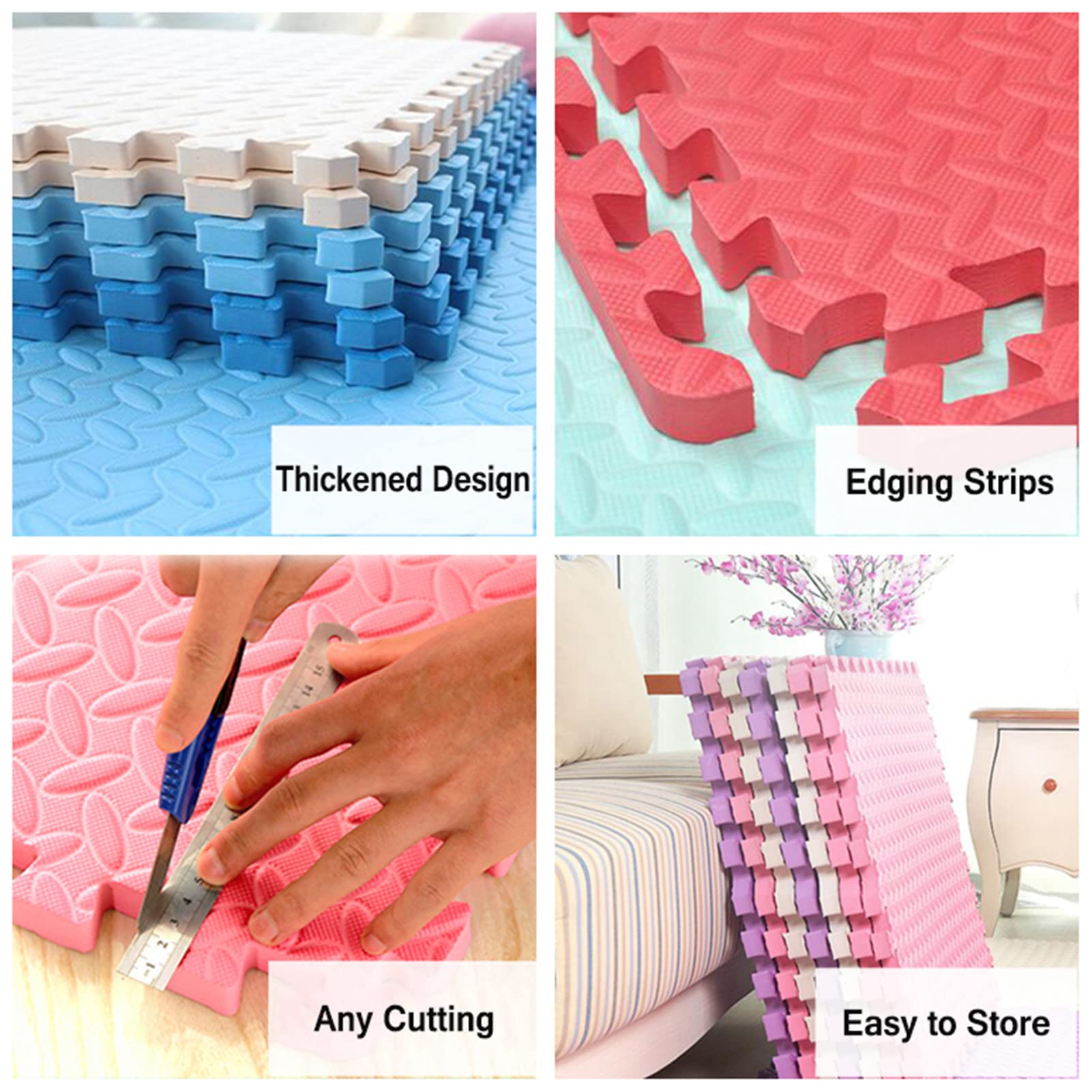 Baby Play Mat - Foam Interlocking Tiles, Waterproof & Non-Slip for Indoor/Outdoor Play - 36pcs