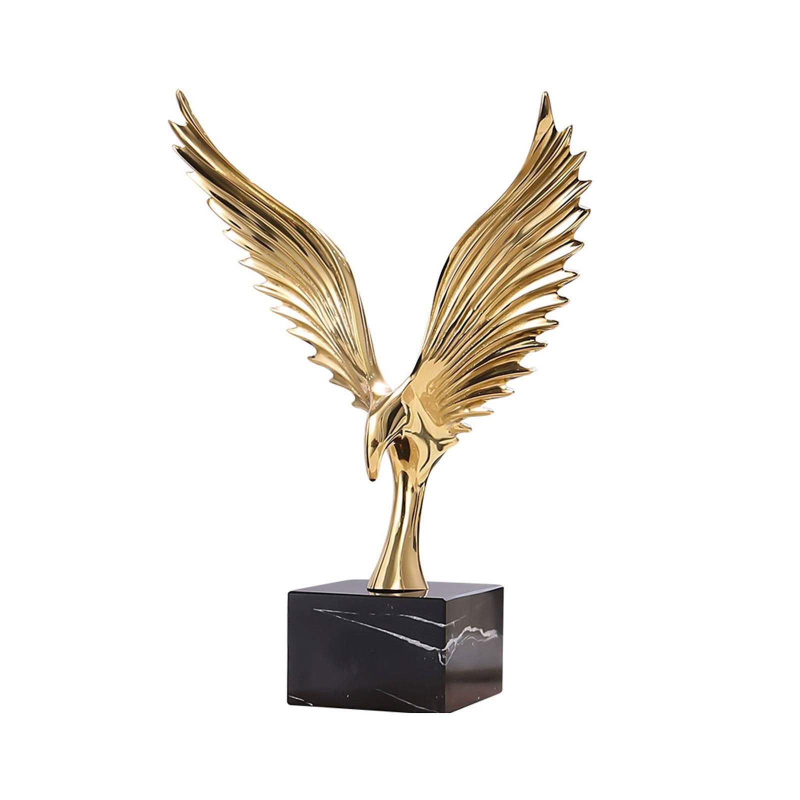 Zxb-Shop Marble Eagle Spreading Wings Sculpture - Elegant Desktop Decoration for Home & Office | Animal Statue Craft, Feng Shui Decor, Gift Idea for Housewarming & Workspace