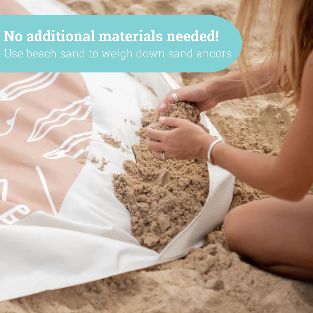2-in-1 Baby Beach Pool & Play Mat - 6x6ft Flexible Toddler Kiddie Pool with Waterproof Carry Bag - Portable Outdoor Water Play for Infants & Kids - Perfect for Backyard, Beach, Park and Summer Fun (Terracotta Surfboards)