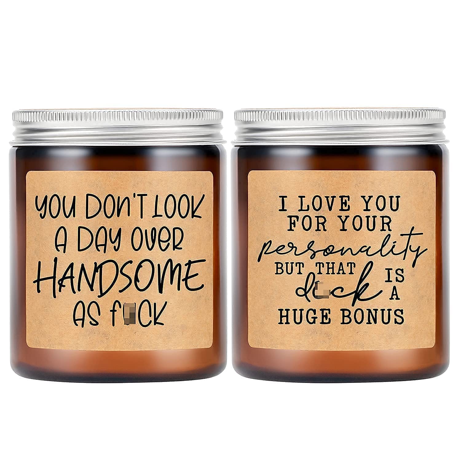 LEADO Lavender Scented Candles 2-Pack - Relaxing Aromatherapy Gifts for Men, Boyfriends & Husbands - Funny Birthday, Anniversary & Father's Day Present - Perfect for Stress Relief, Romantic Nights & Home Decor