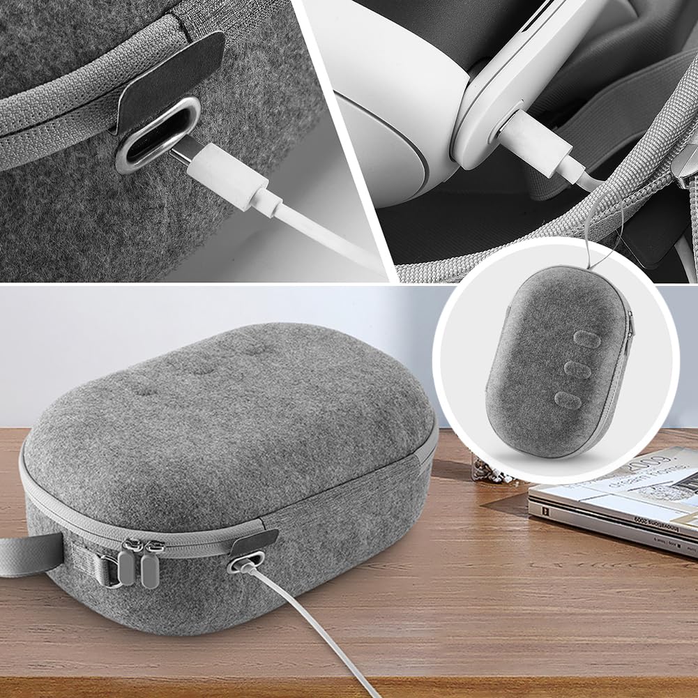 Shockproof EVA Hard Travel Case for Meta Quest 3 VR Headset & Controllers - Protective Storage Carrying Case with Shoulder Strap for Oculus Quest 3 Accessories | Perfect for Gaming, Travel & Safe Storage