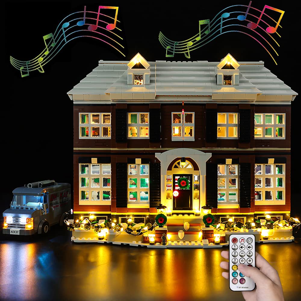 LED Light Kit with Remote Control & Sound for Lego 21330 Home Alone Building Set - DIY Lighting Decoration for Christmas Displays & Holiday Home Decor