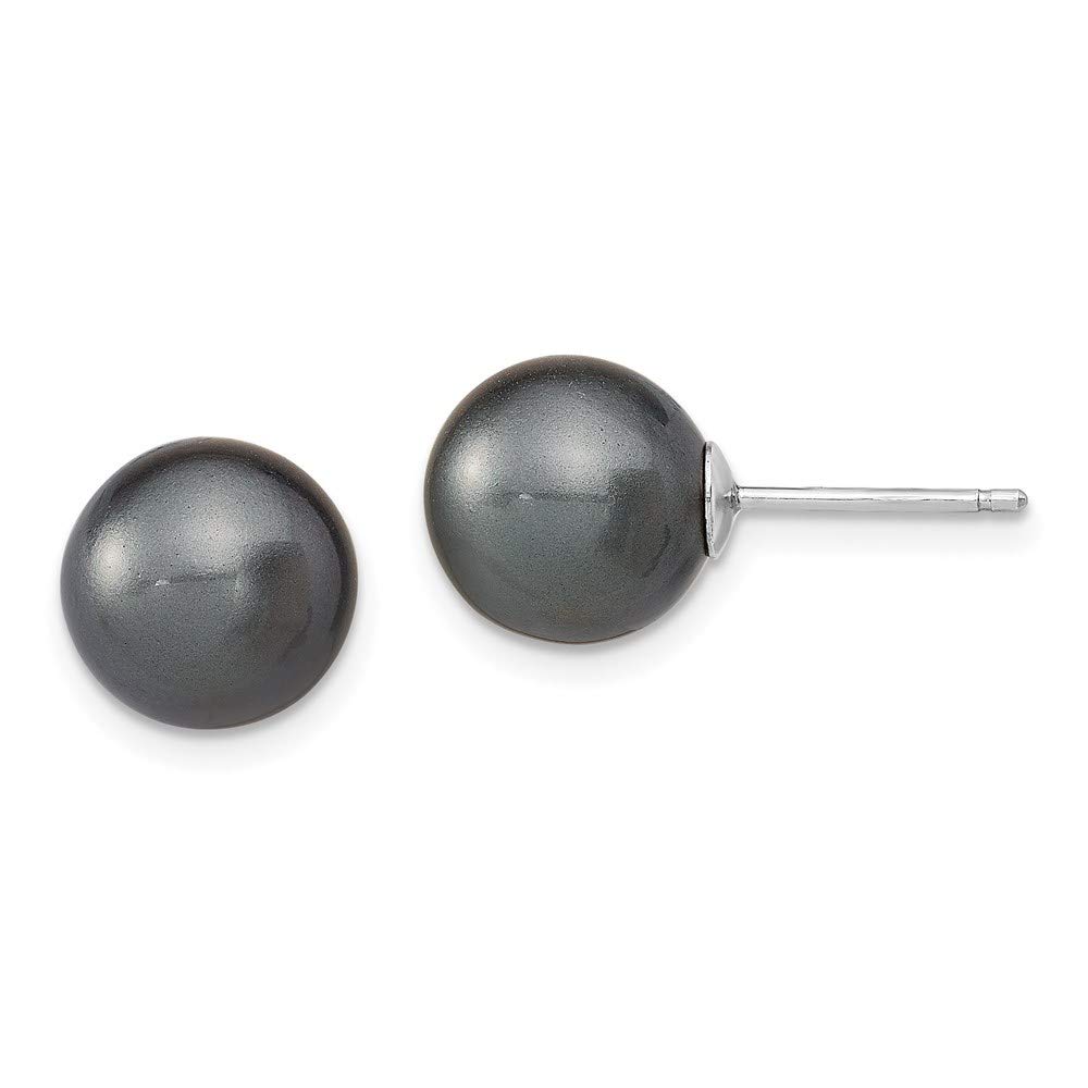925 Sterling Silver White/Rose/Gray Imitation Shell Pearl Earrings Set - Elegant Fine Jewelry for Women, Perfect Gift for Her (1mm) | Ideal for Weddings, Parties & Everyday Wear