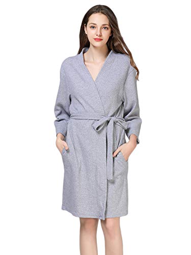 Anna King Women's Waffle Robe - Lightweight Soft Kimono Knit Bathrobe for Spa, Lounge & Sleepwear - Short S-XL - Perfect for Relaxing at Home, Vacation & Self-Care Moments