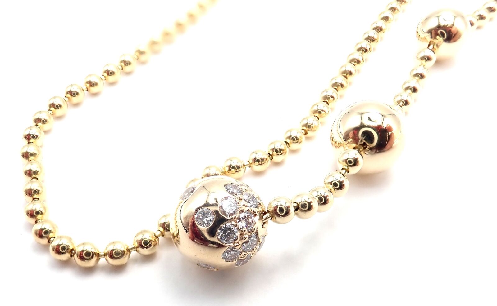 Authentic Cartier Draperie de Decollate 18k Yellow Gold Diamond Necklace for Women - Luxury Fine Jewelry Gift for Anniversary, Wedding & Special Occasions