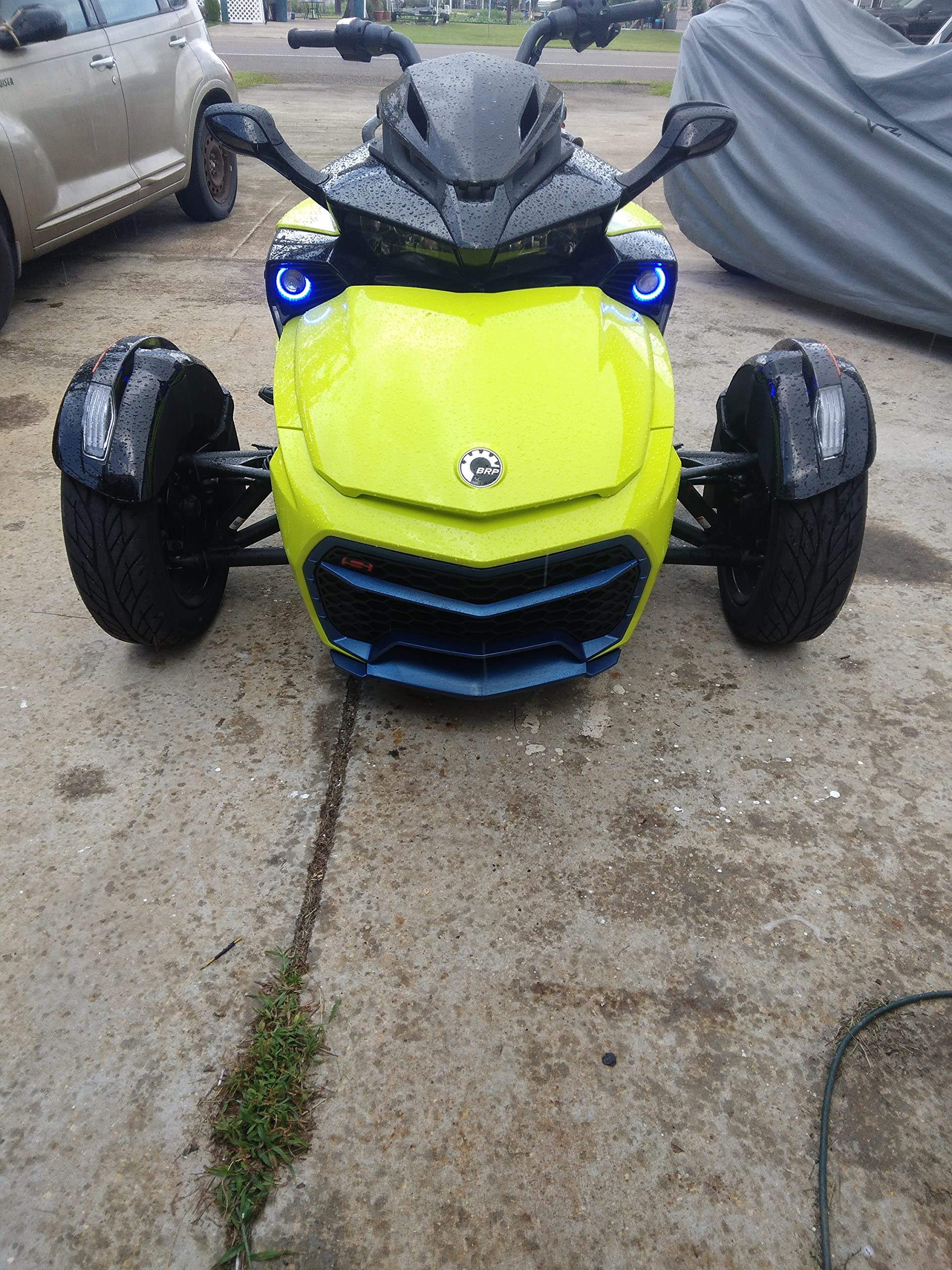 Blue Angel Eye Halo Fog Driving Lights for Can-Am Spyder F3 F3-S F3-T - High Visibility LED Lights for Night Riding & Foggy Conditions
