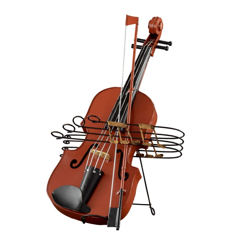 Handcrafted Brown Violin Decor - Unique Musical Instrument Art for Home, Bookshelf, Desktop & Wine Cabinet - Perfect for Living Room & Music Lover Gifts (Size: 39x17x57cm)