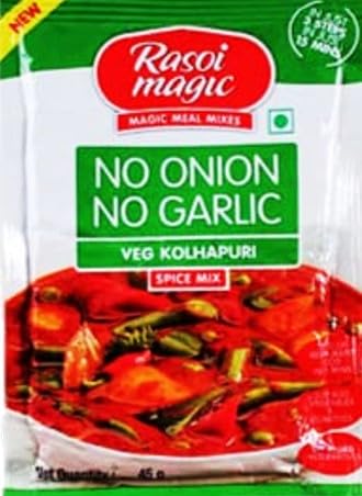 Rasoi Magic No Onion No Garlic Veg Kolhapuri Spice Mix 45g (Pack of 2) - Authentic Indian Spice Blend for Vegan & Jain Cooking, Perfect for Curries, Rice Dishes & Traditional Kolhapuri Recipes