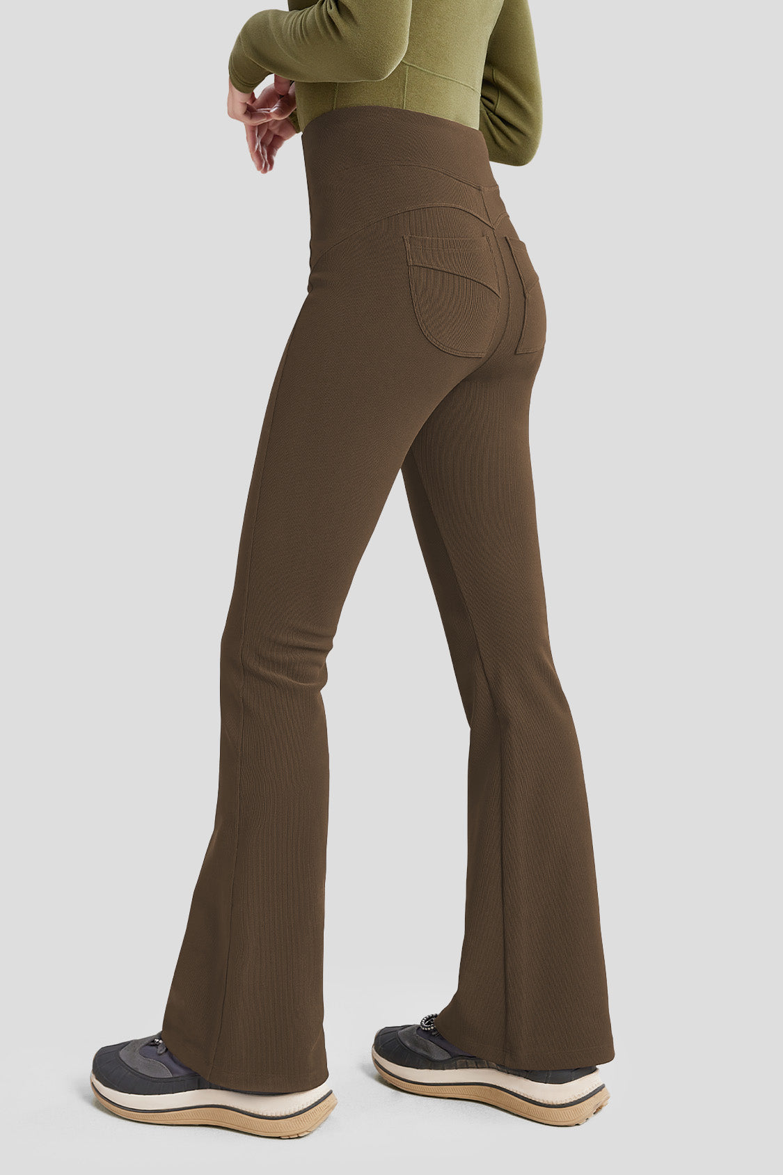 Women's High Elasticity Flared Pants - Stretchy Comfort Bootcut Trousers for Work, Casual & Yoga | Plus Size Options Available