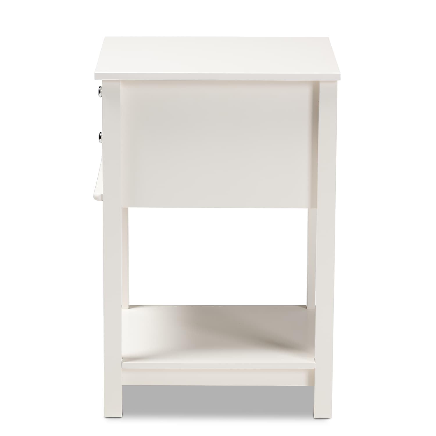Baxton Studio Willow Modern Transitional White Finished 2-Drawer Wood Nightstand - Stylish Bedside Table for Bedroom Decor & Storage