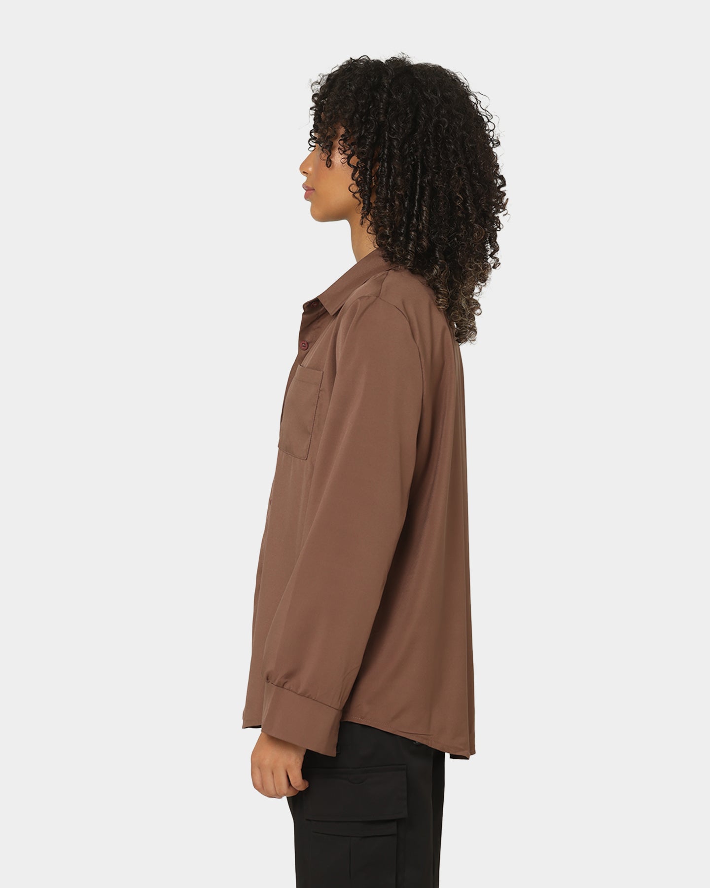 Adidas Women's Modica Button-Up Shirt - Casual Brown Long Sleeve Blouse for Work & Everyday Wear | Perfect for Office, Outings & Layering