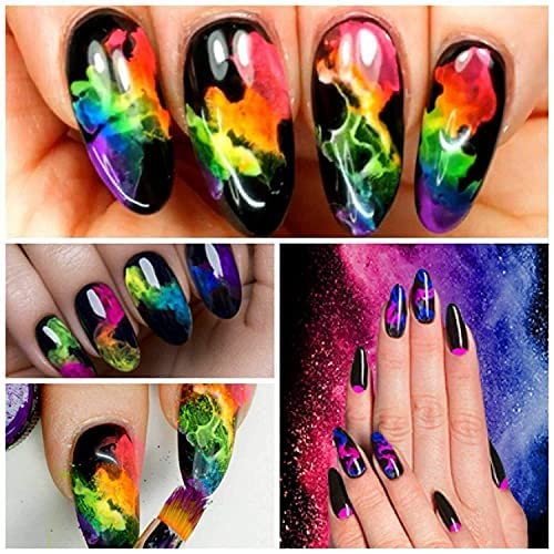 KIRA Neon Pigment Eyeshadow & Nail Powder Set - 12 Vibrant Fluorescent Colors for Face, Body Makeup & Nail Art | Perfect for Festival, Rave, Cosplay & UV Party Glow Looks