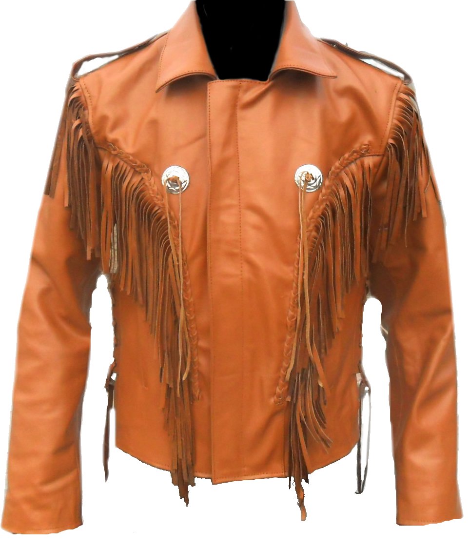Classyak Genuine Western Indian Leather Cowboy Jacket for Men - Vintage Biker Style Outerwear for Rodeo, Motorcycle Riding & Country Fashion