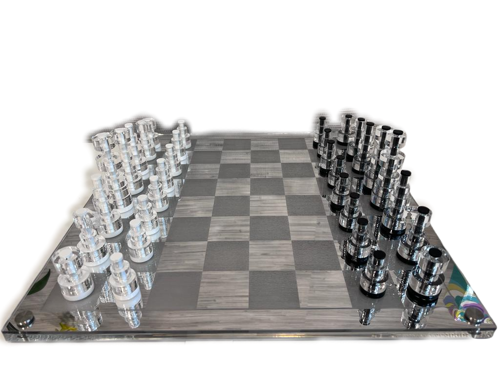 3D Silver Mirror Chess Set - Elegant & Modern Chess Board Game for Home, Office, or Gifts - Perfect for Strategy Lovers & Chess Enthusiasts
