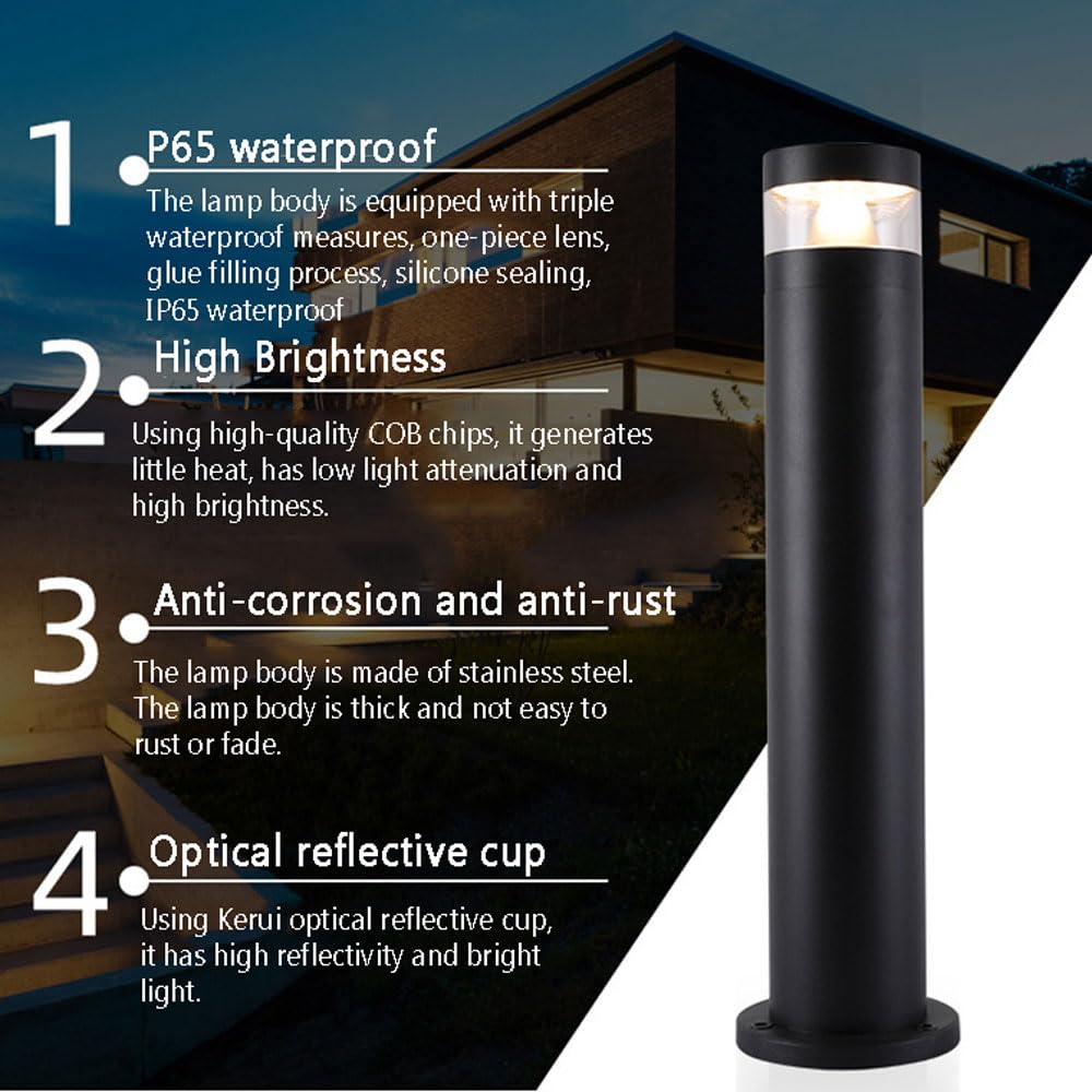 QIYHB Hardwired Pathway Lights - Waterproof Outdoor Driveway Lighting with E27 Bulb for Garden, Yard, Lawn, Walkway & Landscape - Perfect for Evening Safety and Curb Appeal