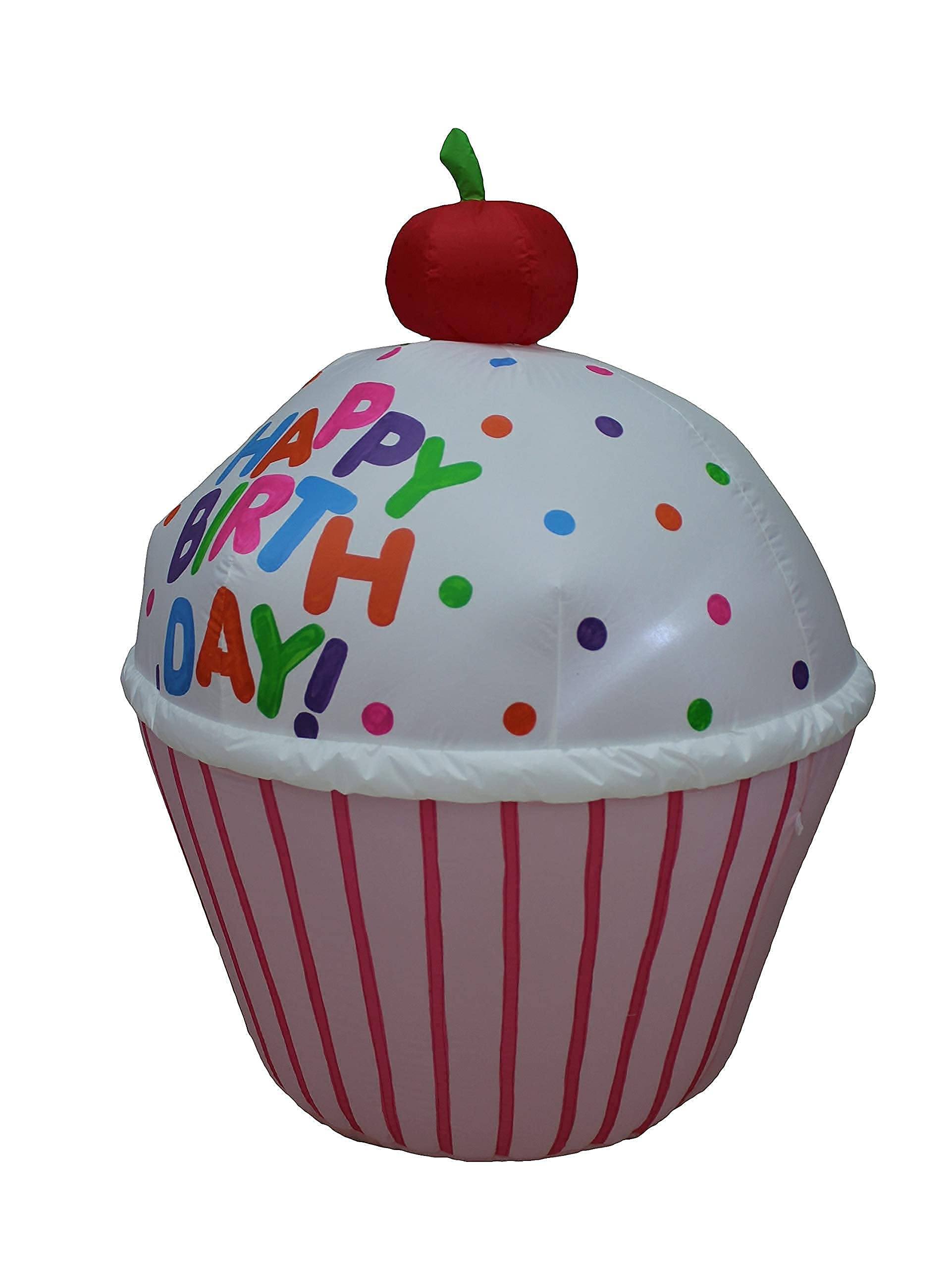 3-Piece Happy Birthday Inflatable Cupcakes Decorations Set - 4ft Tall Light-Up Party Blowups for Indoor & Outdoor Celebrations | Perfect for Birthday Parties, Backyard Events, and Festive Home Decor