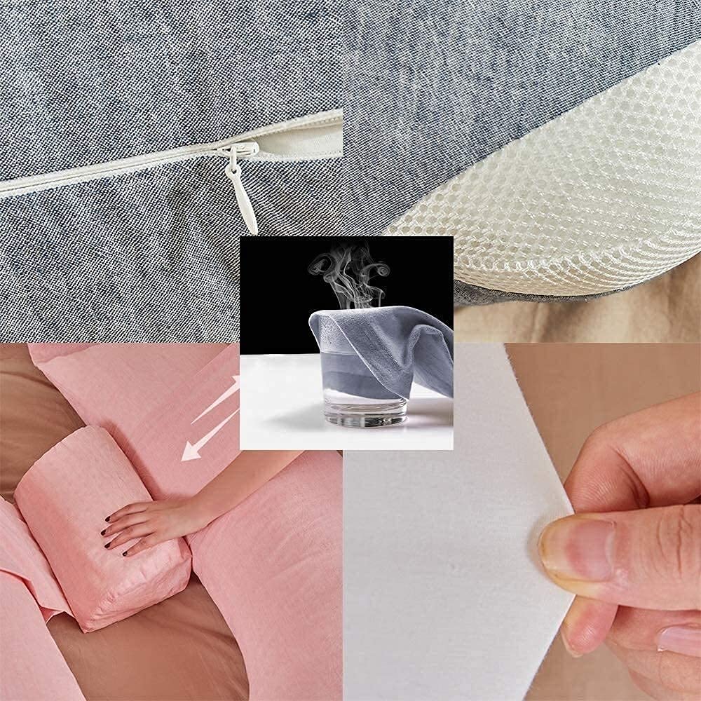 **Best Pregnancy Pillow for Sleeping - Maternity Body Pillow with Cotton & Linen Cover - Detachable Lumbar Support for Waist & Abdomen Relief - Ideal for Pregnant Women, Back Pain & Comfortable Sleep**