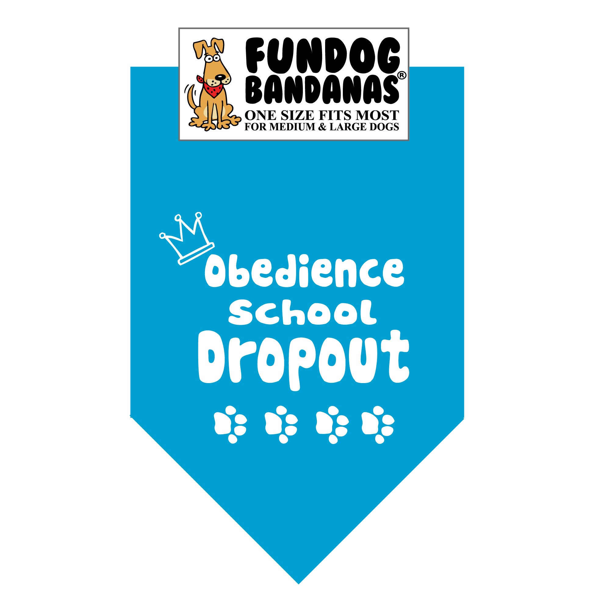 Obedience School Dropout Dog Bandana - Adjustable Neckwear for Medium & Large Dogs, Turquoise Blue Pet Accessory - Perfect for Training, Walks & Playtime