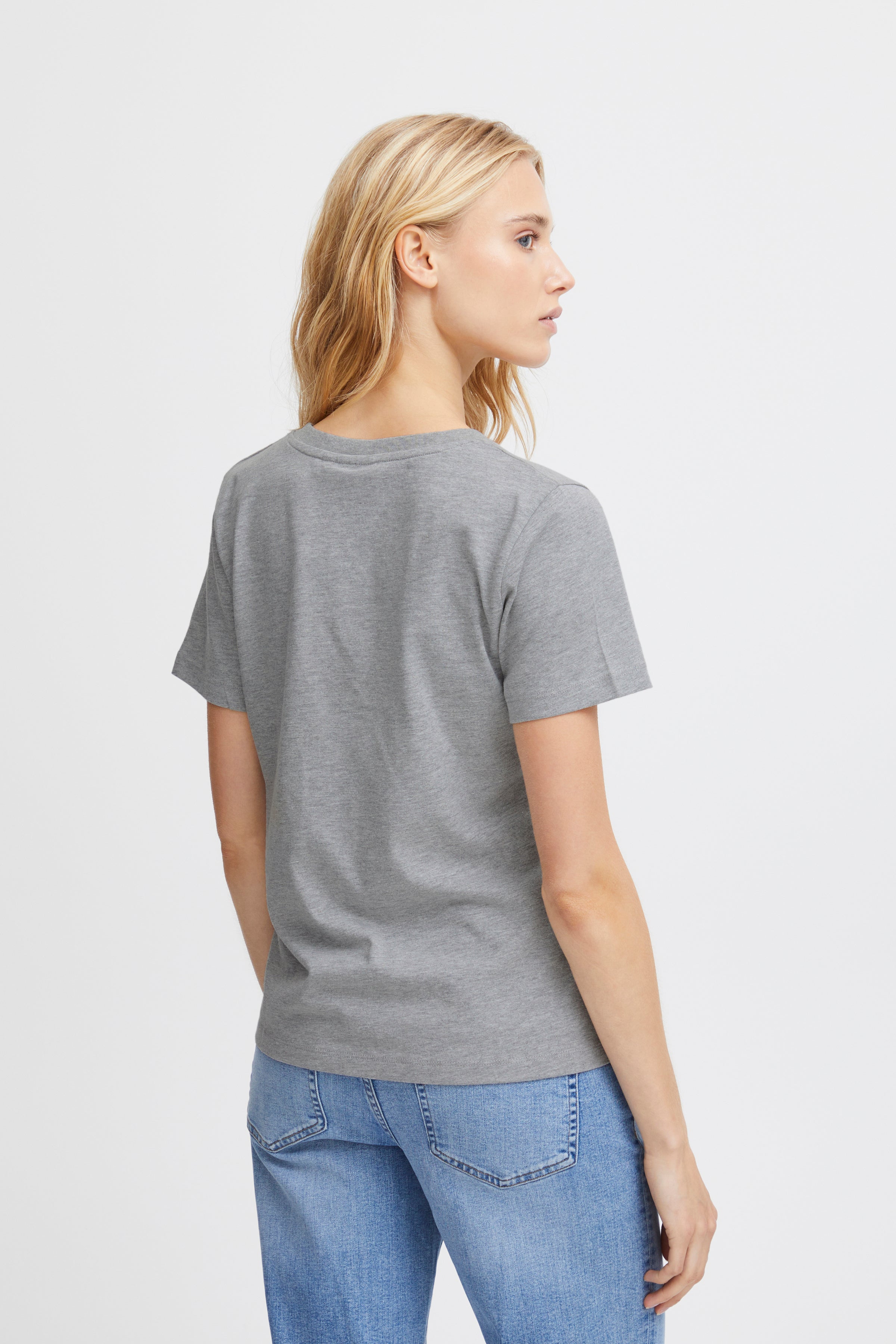 Almer V Neck T-Shirt for Men - Soft Cotton Casual Tee (Grey Melange) - Perfect for Everyday Wear, Gym & Lounge
