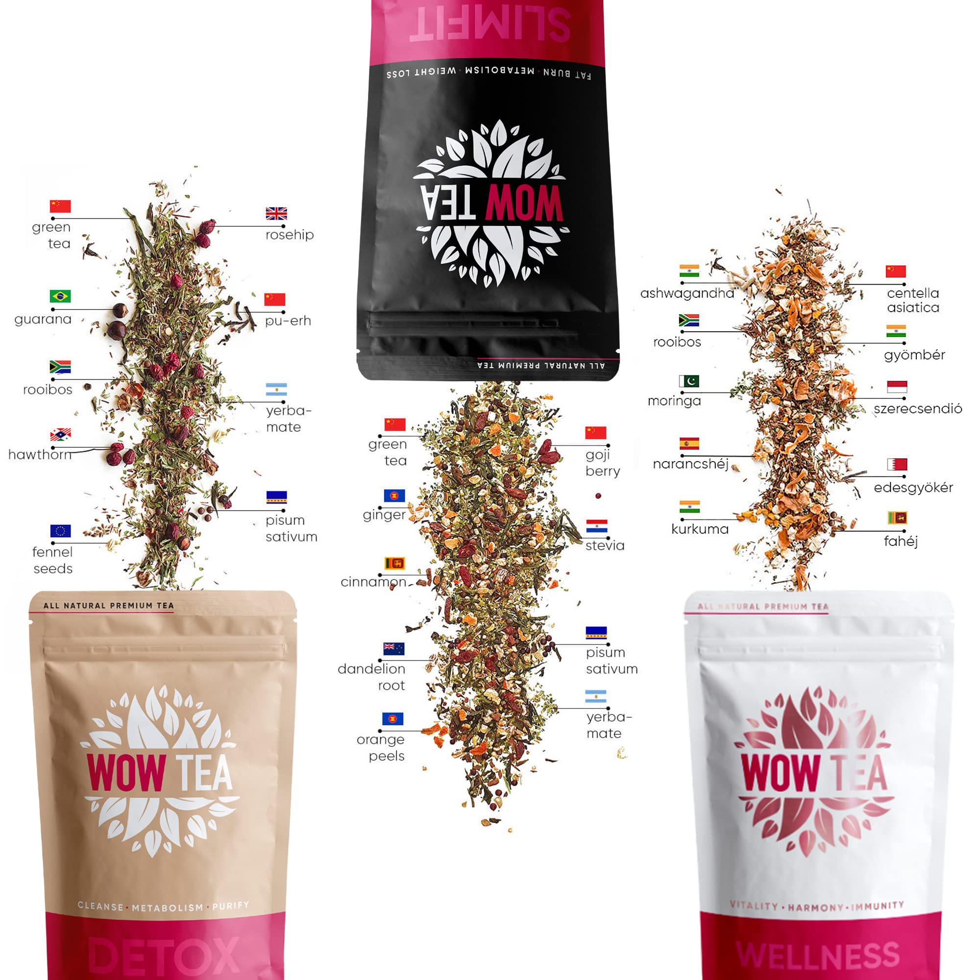 WOW TEA: Complete Tea Replacement Set - Premium Loose Leaf Tea Collection for Home & Office Brewing