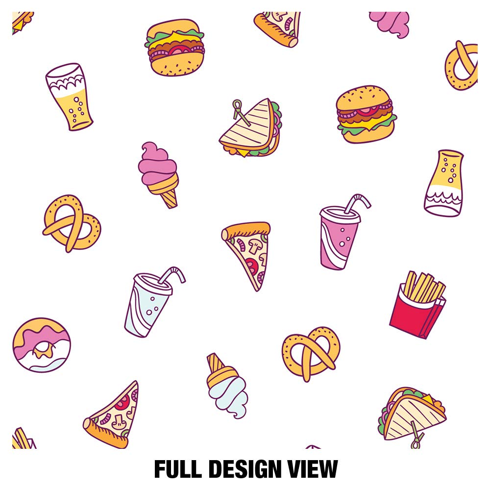 Popfunk Junk Food Snacks Print Reusable Face Mask - 1-Ply Breathable Unisex Cloth Mask for Daily Wear, Shopping & Outdoor Activities