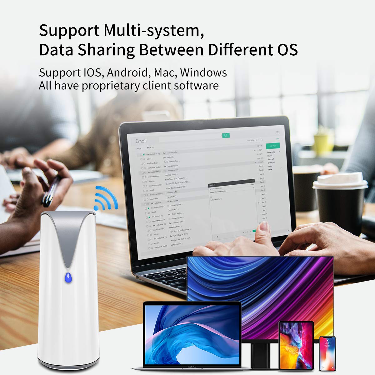 SSK 4TB Personal Cloud NAS Storage - Wireless Remote Access Network Attached Storage for Home & Office with Included 4TB HDD | Auto Backup for Phones, Tablets & Laptops | Wired Ethernet Connection | Perfect for Data Backup, Media Streaming & File Sharing