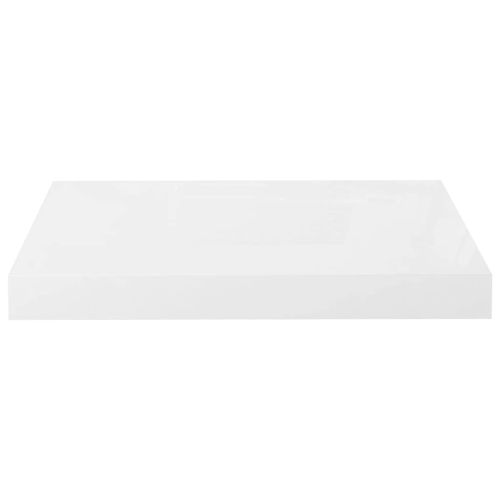 Floating Wall Shelves Set of 4 - Multipurpose Storage & Decor Ledge for Bedroom, Bathroom, Living Room, Kitchen & Laundry - High Gloss White MDF (15.7x9.1x1.5 inches) - Perfect for Organizing Books, Plants & Home Decor Items