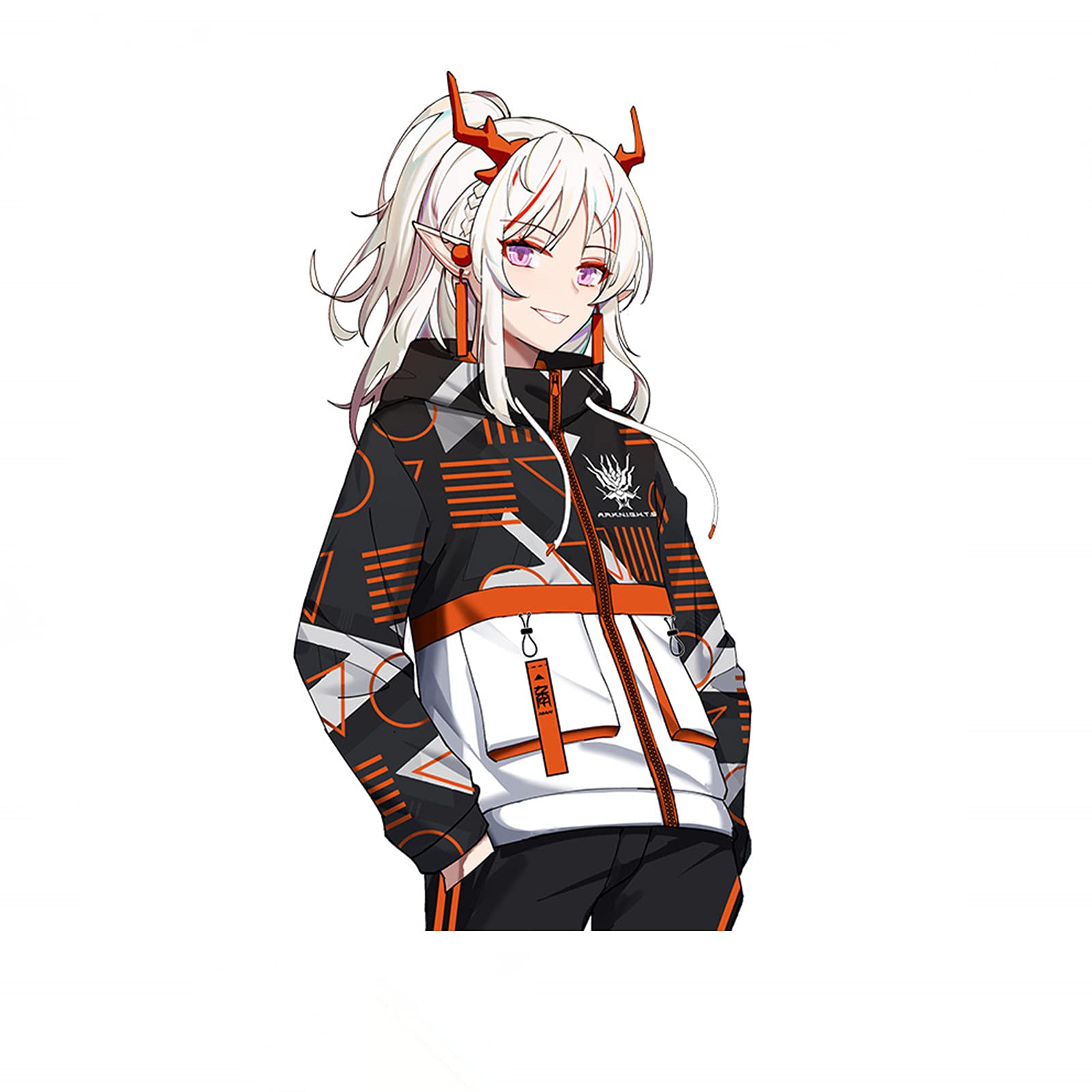 HH ART ARKNIGHTS NIAN Unisex Anime Hooded Windbreaker Coat - Arknights Cosplay Costume for Men & Women | Perfect for Conventions, Halloween & Anime Events