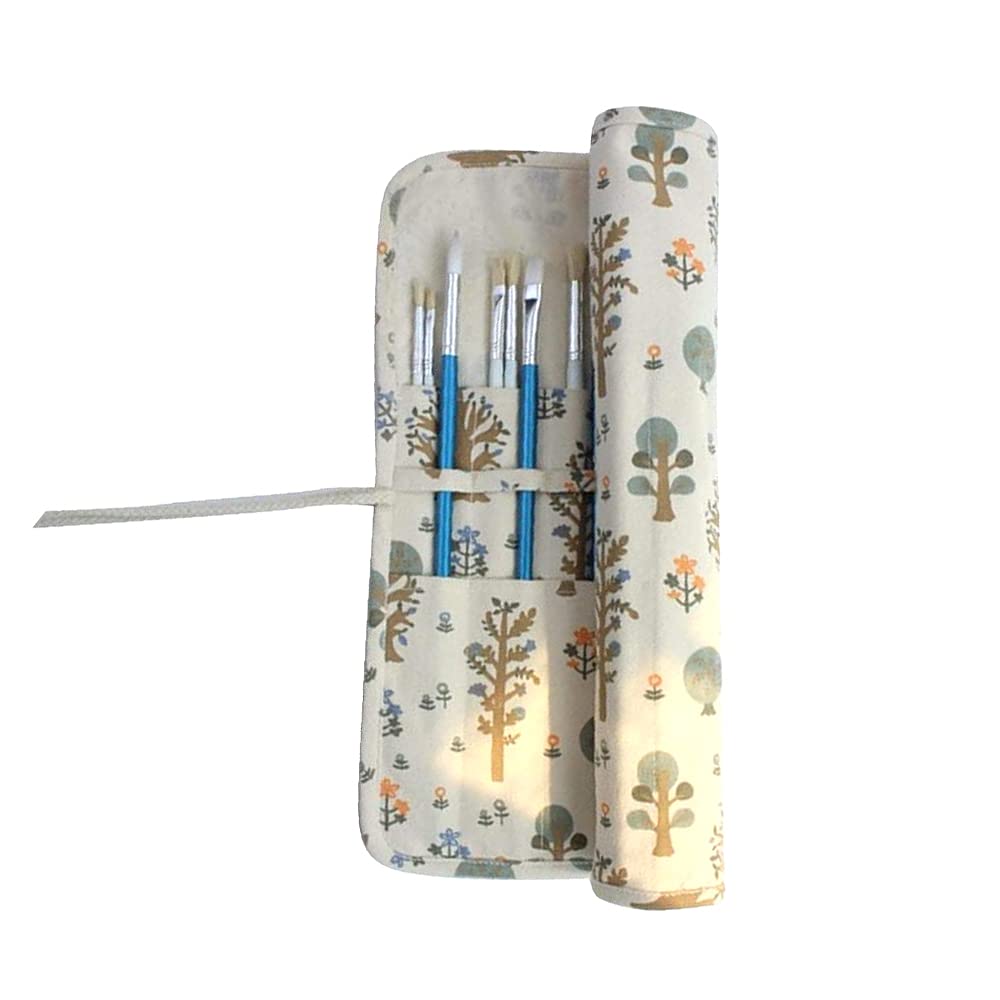 20 Holes Artist Paint Brush Holder Roll-Up Canvas Brush Organizer - Large Capacity Pouch for Paint Brushes, Colored Pencils & Art Supplies - Perfect for Watercolor, Acrylic Painting & Art Classes