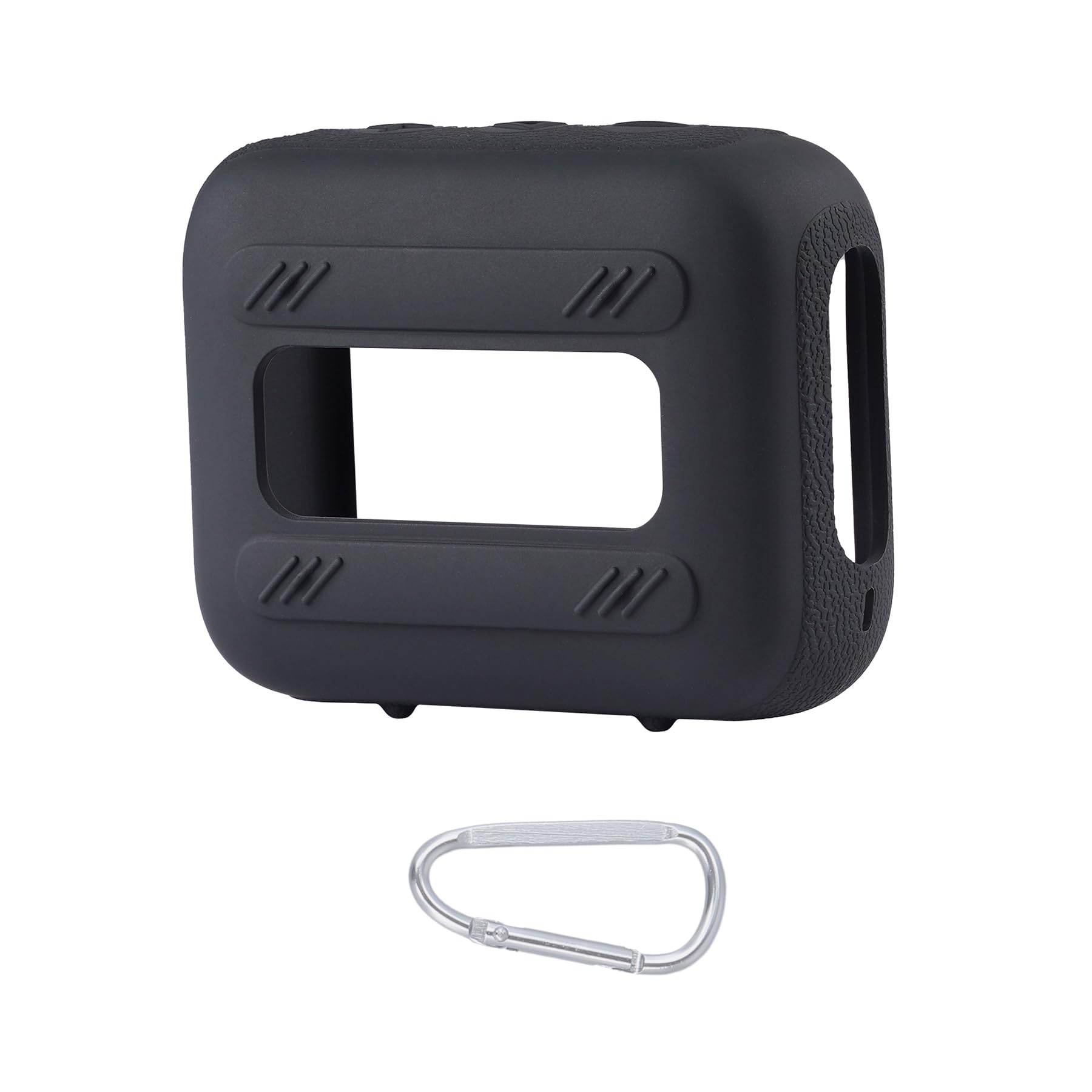 JBL Go 4 Waterproof Bluetooth Speaker Silicone Protective Cover Case with Carabiner - Portable Travel Skin Case for Outdoor, Beach, Pool & Camping (Black) - co2CREA