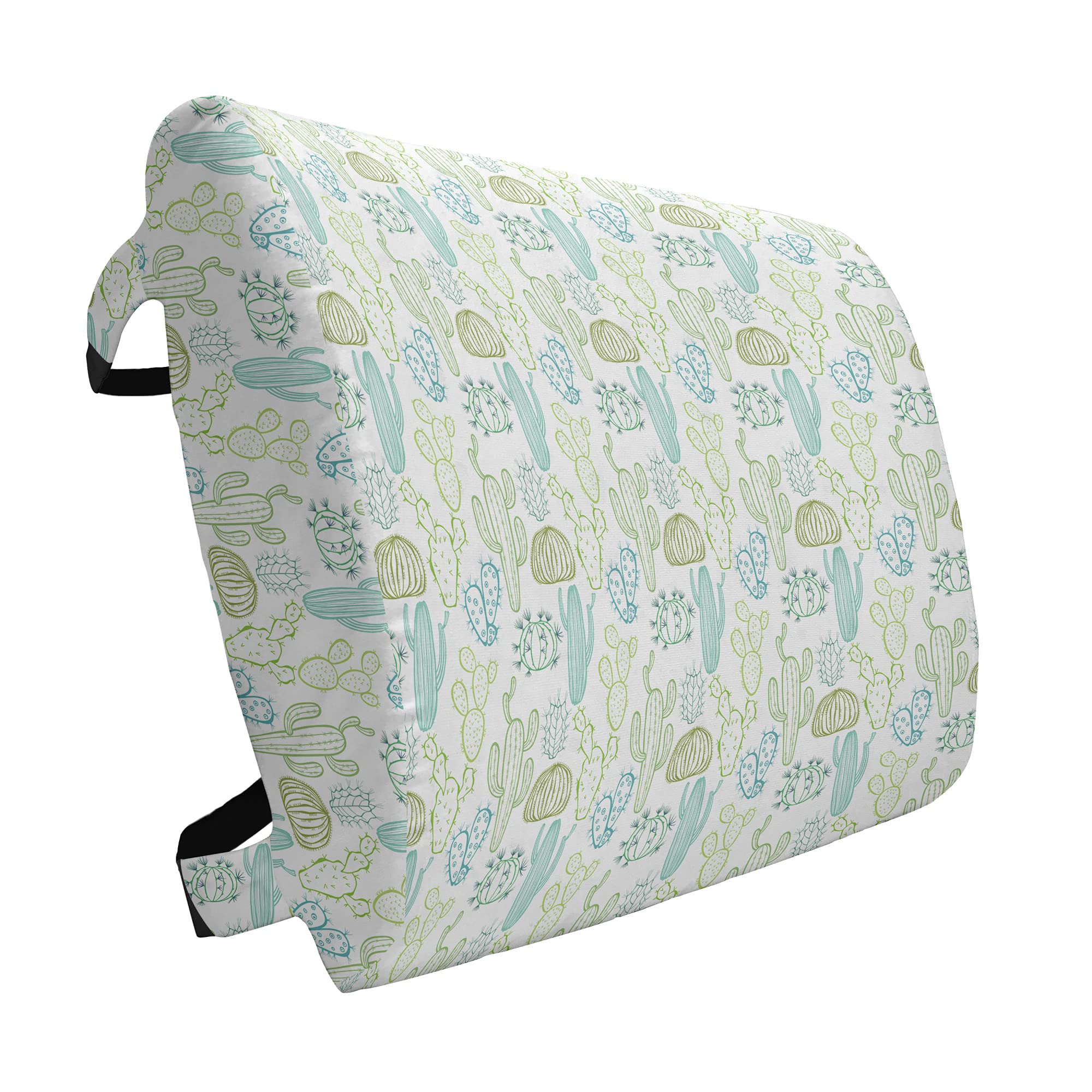 Ambesonne Cactus Lumbar Support Pillow - Hand Drawn Botanical Cactus Design, High Density Foam for Office Chair & Car Seat, 14