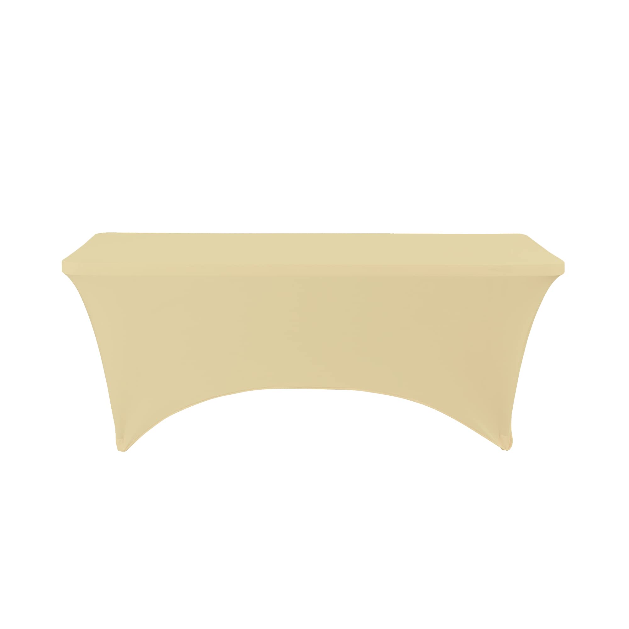 Simply Elegant Rectangle Fitted Spandex Tablecloth - Stretch Polyester Table Cover for 6FT Tables (30”W x 72”L) | Perfect for Birthday Parties, Quinceañeras, Weddings & Special Events | Machine Washable Ivory Tablecloth for Dining Tables, Buffets & Banquet Decor