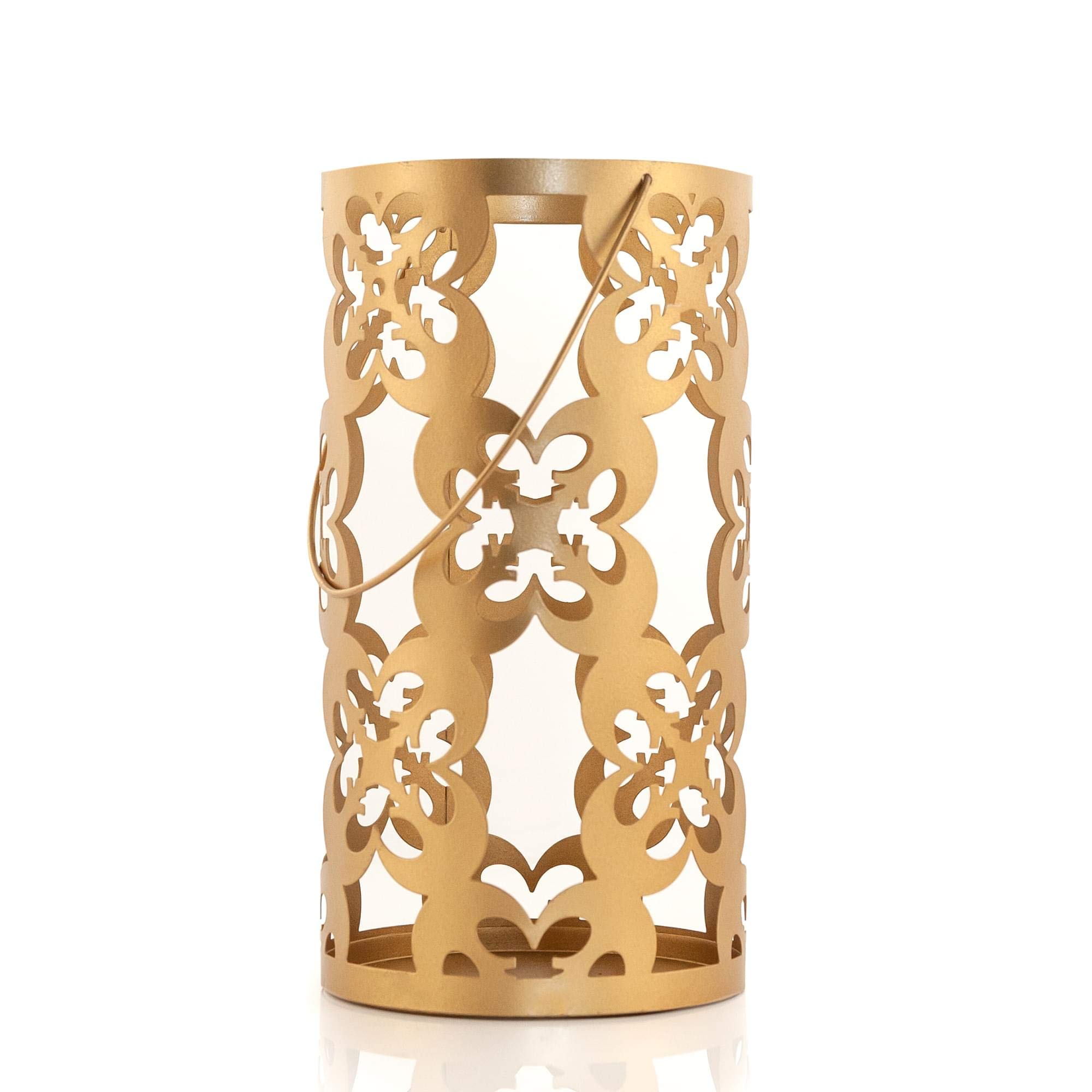 Star Wars Iron Lantern with Handle - Gold Die Cut Rebel Symbol Clusters for Indoor & Outdoor Decor - 11.5 Inches Tall - Perfect for Star Wars Themed Parties, Home Theater Rooms, and Backyard Gatherings