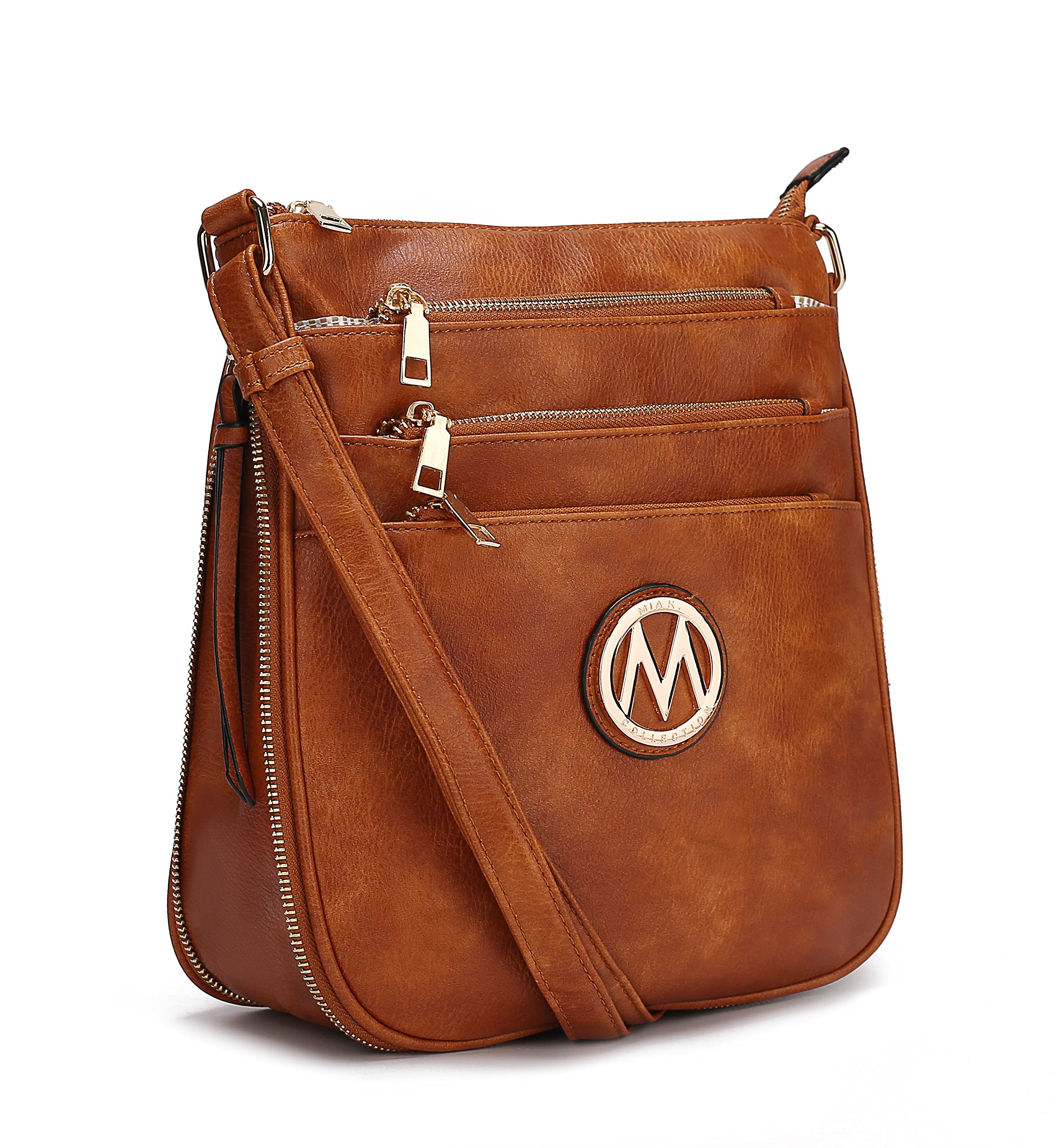 MKF Collection Women's PU Leather Crossbody Bag - Stylish Messenger Purse with Adjustable Shoulder Strap - Perfect for Work, Travel & Everyday Use By Mia K