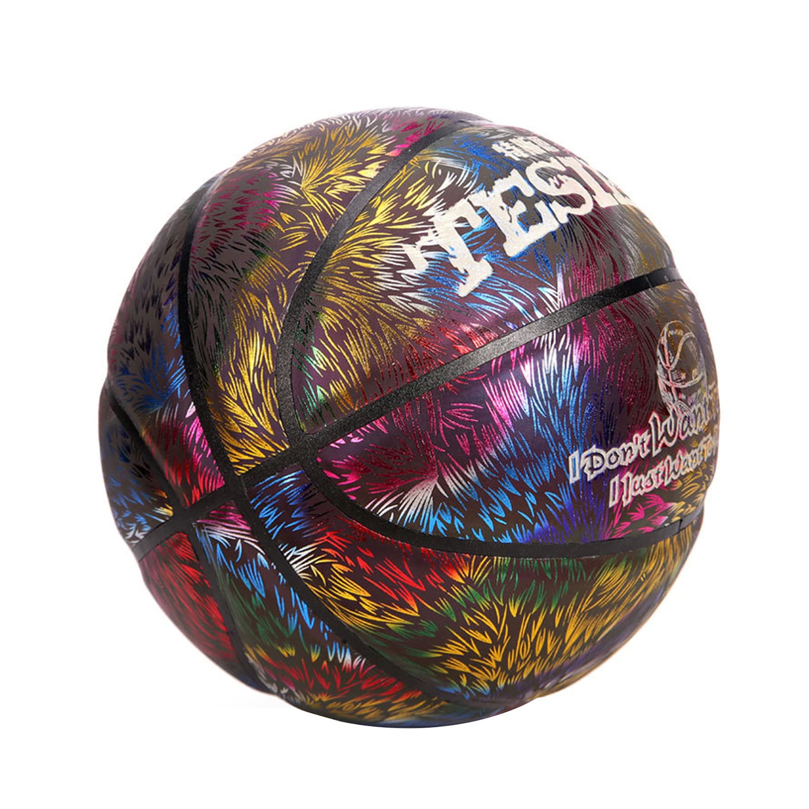 Glow in the Dark Basketball - Holographic Reflective No.7 Size Training Ball for Kids | Night Sports Equipment, Outdoor Play & Birthday Gifts for Boys and Girls