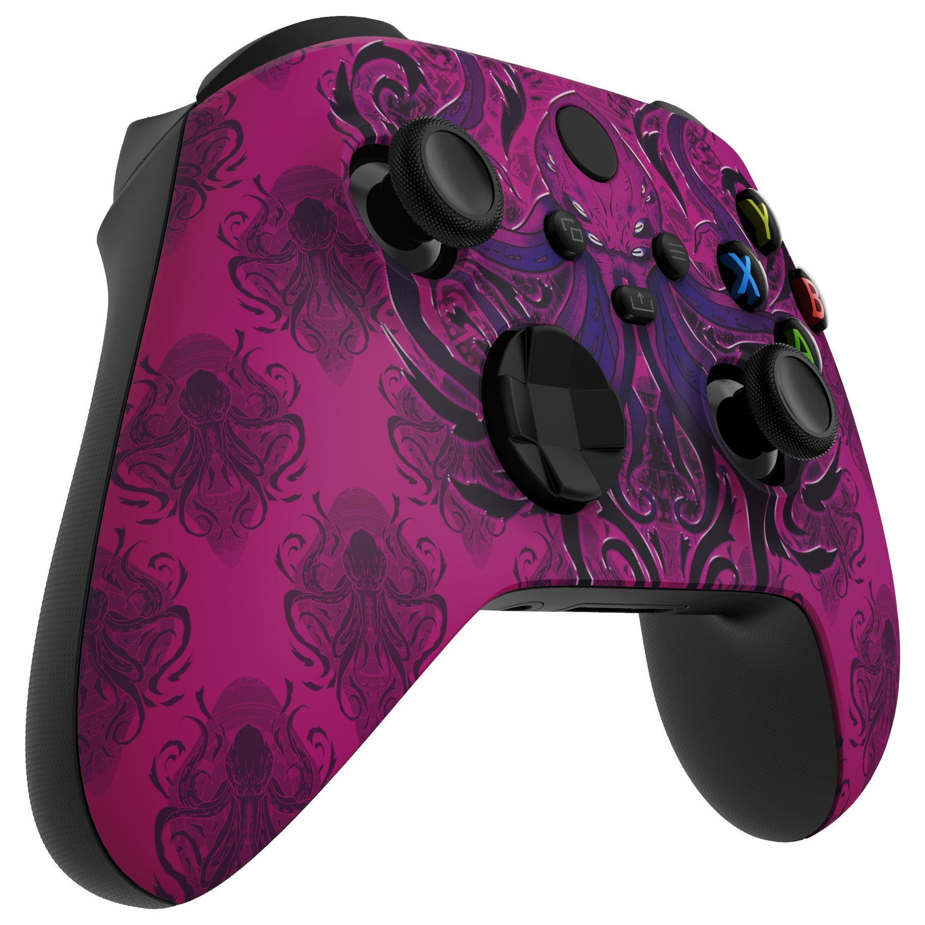 eXtremeRate Replacement Front Housing Shell for Xbox Series X & S Controller - Darkness Octopus Design | Custom Gaming Shell Cover | Perfect for Gaming Enthusiasts & Modders | Enhance Your Xbox Controller Style