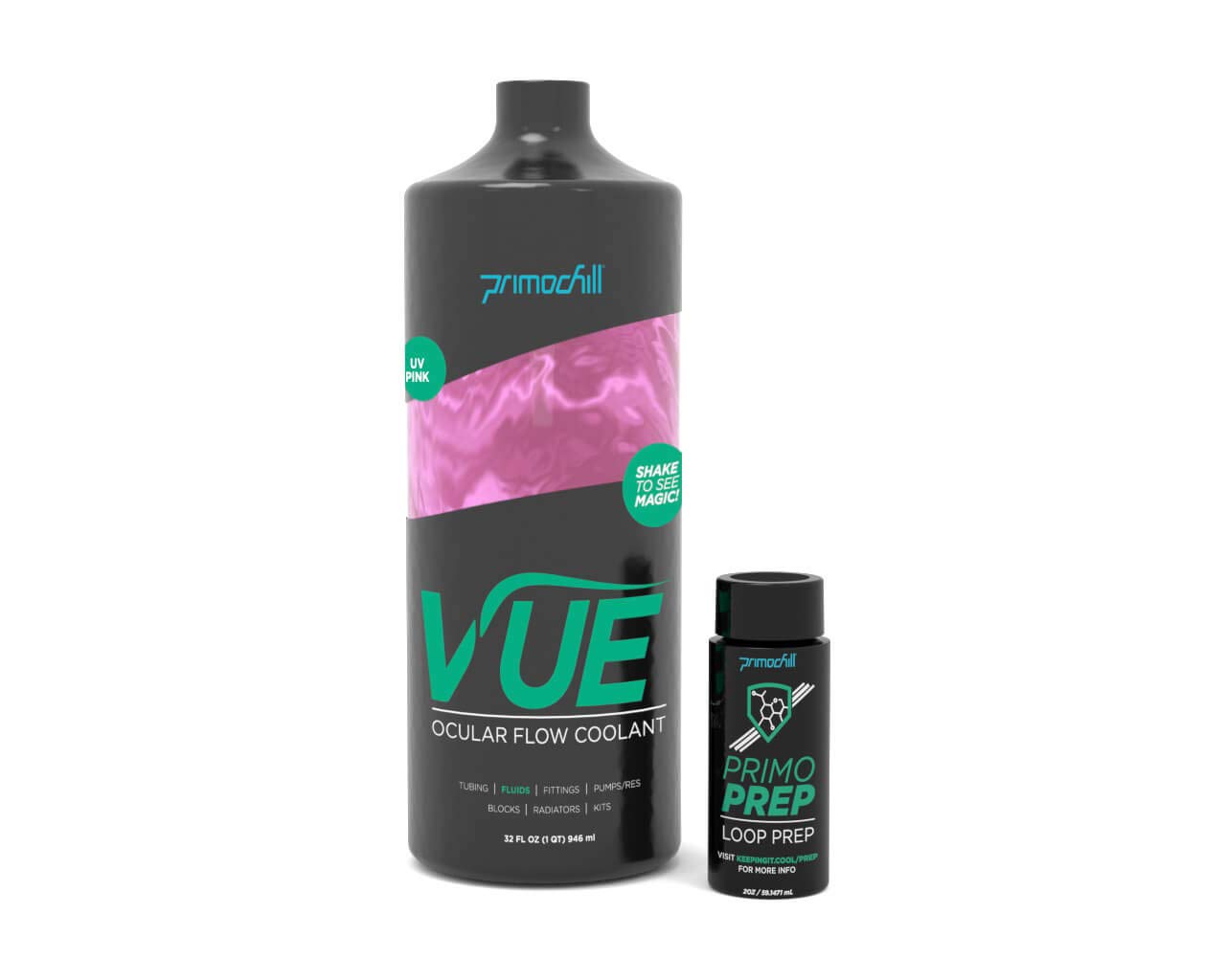 PrimoChill Vue Pre-Mix Coolant 32oz - Pink SX UV Reactive Computer Liquid Cooling Fluid for PC Water Cooling Systems - Ideal for Gaming Rigs, Workstations & Custom Loop Builds