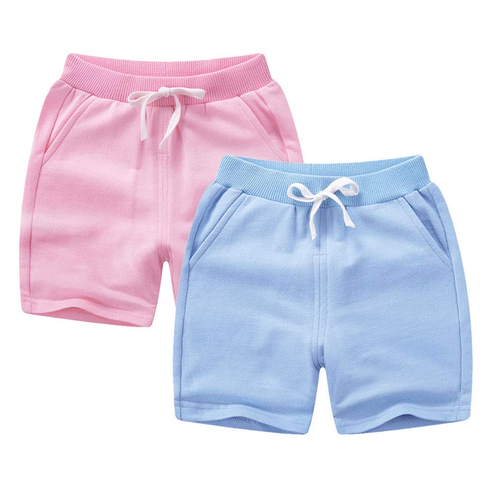**PTPUKE Toddler Boys Girls Cotton Jogger Shorts - Soft Comfortable Sport Pants for Kids - Perfect for Playtime, Outings & Casual Wear**