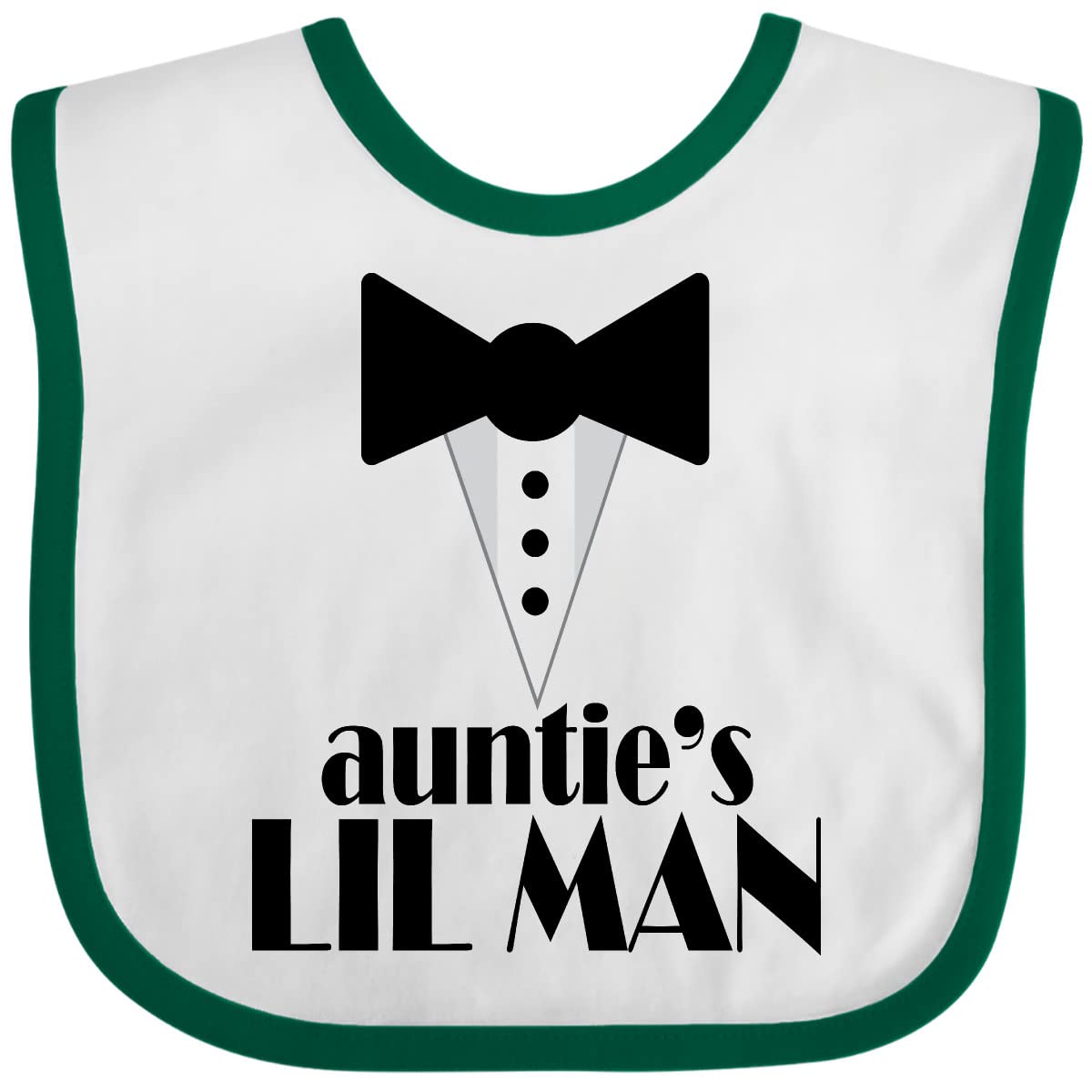 Inktastic Auntie's Lil Man Baby Bib - Soft & Absorbent Cotton Bib for Infants & Toddlers - Perfect for Feeding, Drooling & Messy Mealtime - Cute & Durable Gift for Newborns & Babies